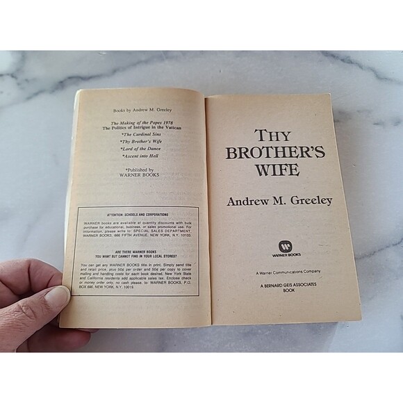 Thy Brother's Wife By Andrew M. Greeley Paperback - Picture 3 of 10